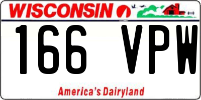 WI license plate 166VPW