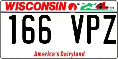 WI license plate 166VPZ