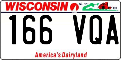 WI license plate 166VQA