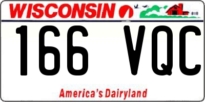 WI license plate 166VQC