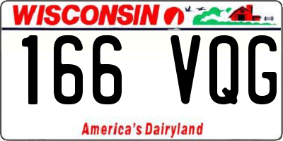 WI license plate 166VQG