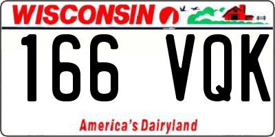WI license plate 166VQK