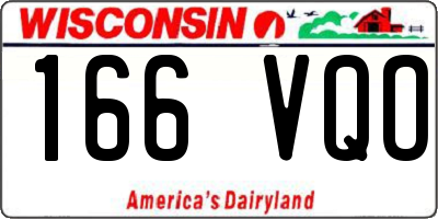 WI license plate 166VQO