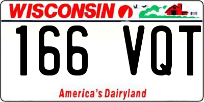 WI license plate 166VQT