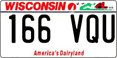 WI license plate 166VQU