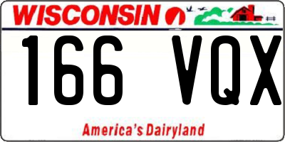 WI license plate 166VQX