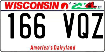 WI license plate 166VQZ