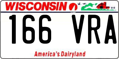 WI license plate 166VRA