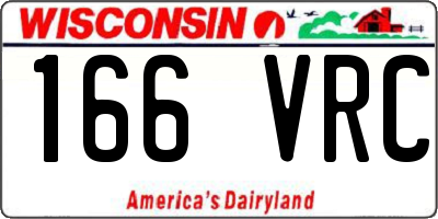 WI license plate 166VRC