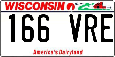 WI license plate 166VRE