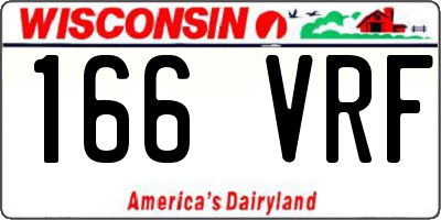 WI license plate 166VRF