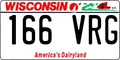 WI license plate 166VRG