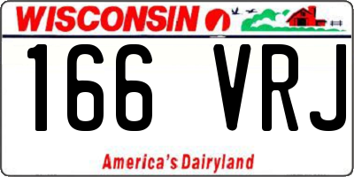 WI license plate 166VRJ