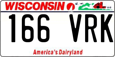 WI license plate 166VRK