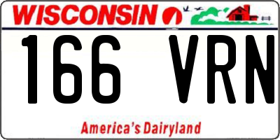 WI license plate 166VRN