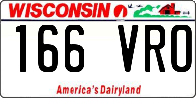 WI license plate 166VRO