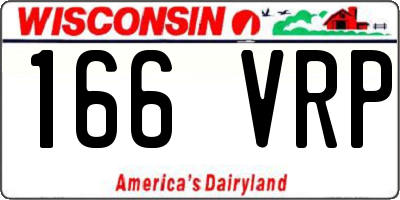 WI license plate 166VRP