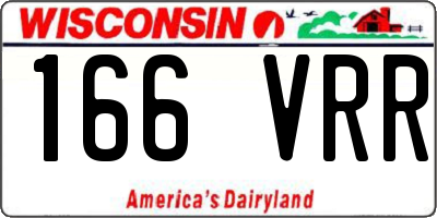 WI license plate 166VRR