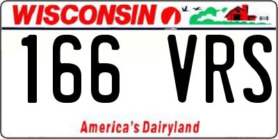 WI license plate 166VRS