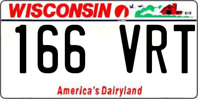 WI license plate 166VRT