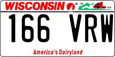 WI license plate 166VRW