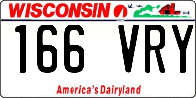 WI license plate 166VRY