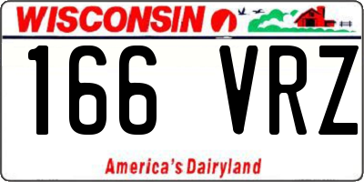 WI license plate 166VRZ