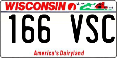 WI license plate 166VSC