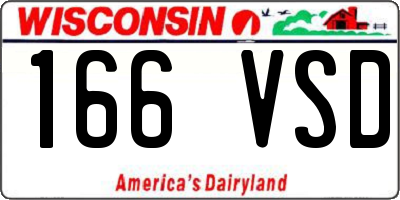 WI license plate 166VSD