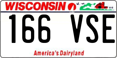 WI license plate 166VSE