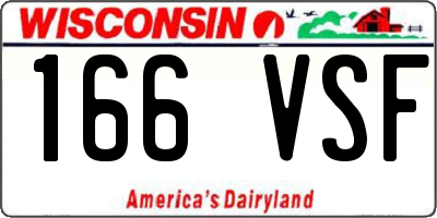 WI license plate 166VSF