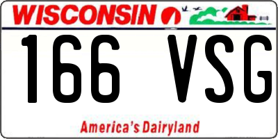 WI license plate 166VSG
