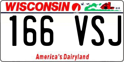 WI license plate 166VSJ