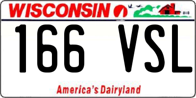 WI license plate 166VSL