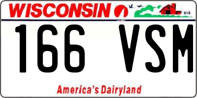 WI license plate 166VSM