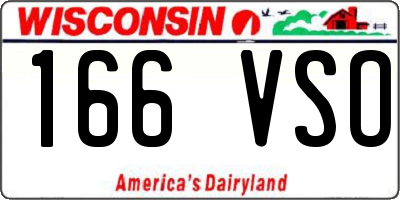 WI license plate 166VSO