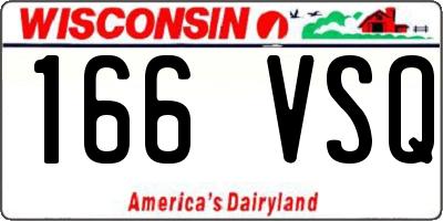 WI license plate 166VSQ