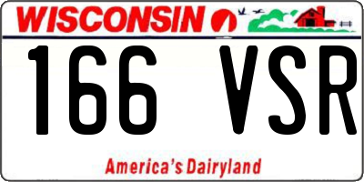 WI license plate 166VSR
