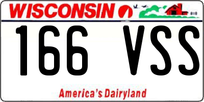 WI license plate 166VSS