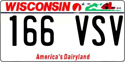 WI license plate 166VSV