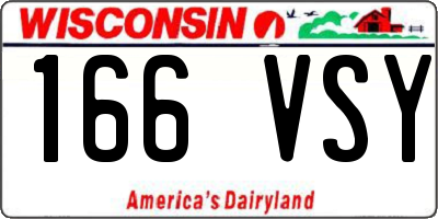 WI license plate 166VSY