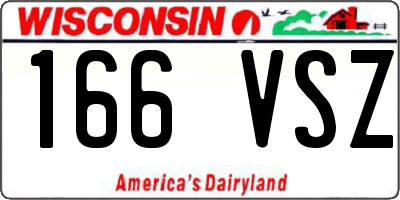WI license plate 166VSZ