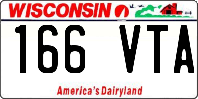WI license plate 166VTA