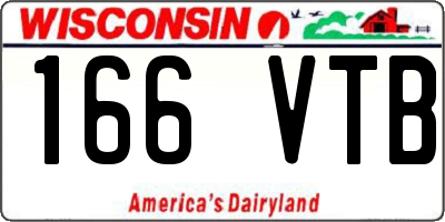 WI license plate 166VTB