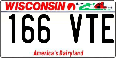 WI license plate 166VTE
