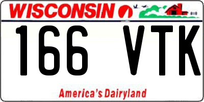 WI license plate 166VTK