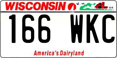 WI license plate 166WKC