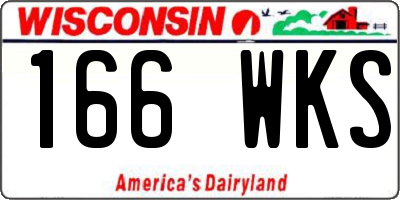 WI license plate 166WKS