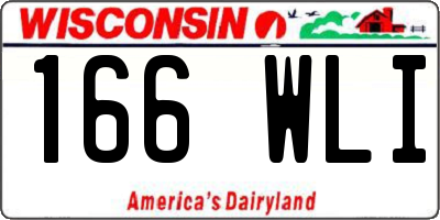 WI license plate 166WLI