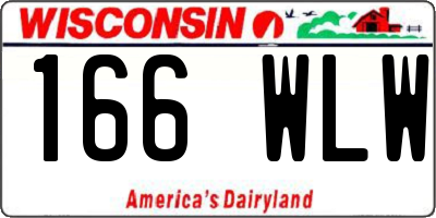 WI license plate 166WLW